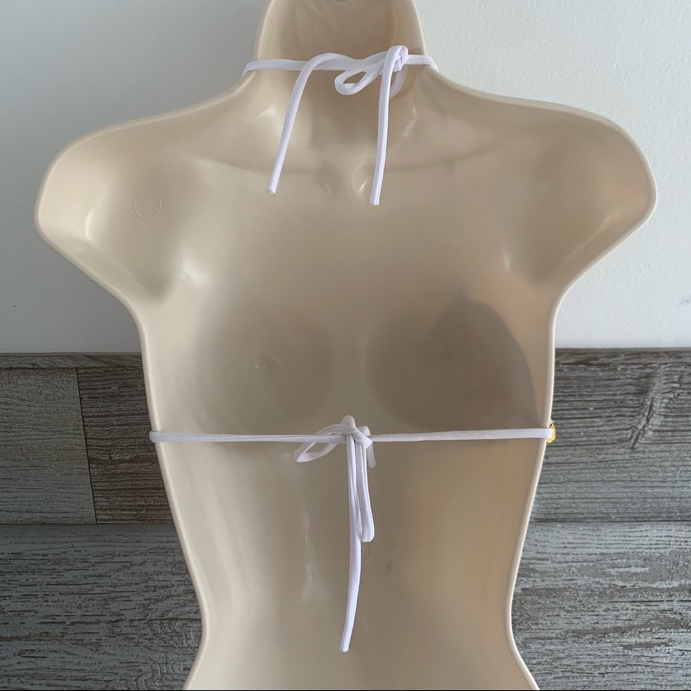 Jade Boho Multicolored Triangle String Bikini Top… - image 3